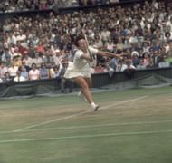 Billie Jean King in action
