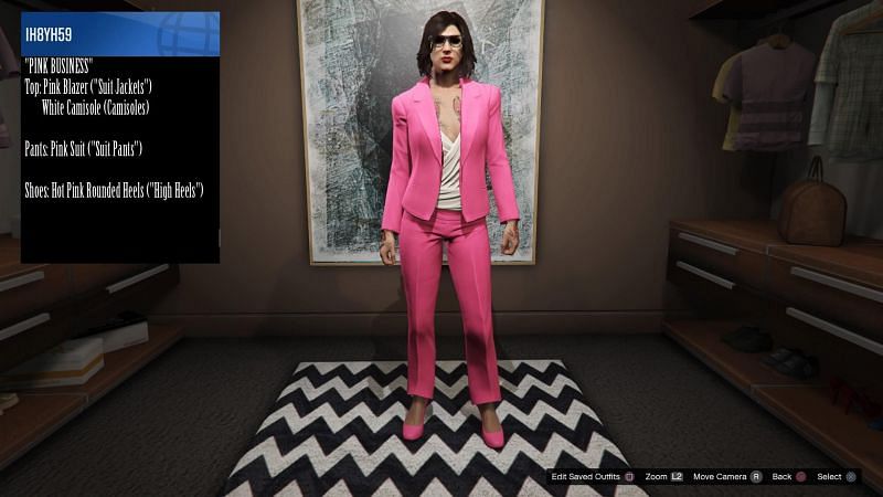A pink business suit