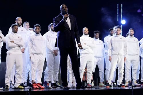 LA Lakers legend Magic Johnson at the 69th NBA All-Star Game