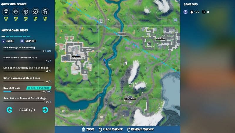 Exact Location of Rapid&#039;s Location on the Fortnite Season 3 map