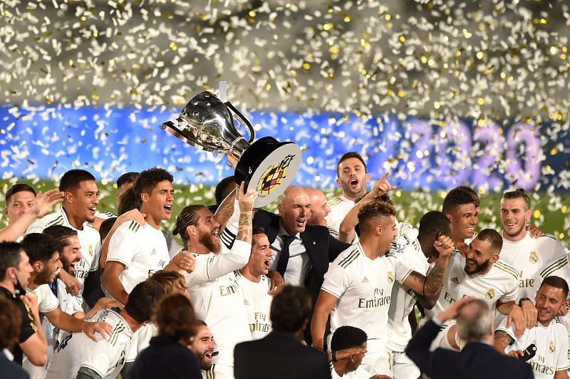 Real Madrid won the La Liga trophy