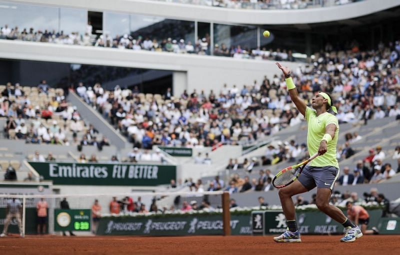 The wide serve followed by the big forehand is Rafael Nadal's favorite weapon on clay