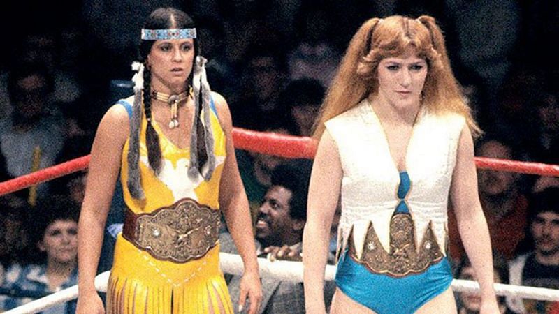 Princess Victoria and Velvet McIntyre as the WWF Women&#039;s Tag Team Championship