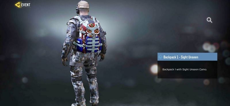 Backpack exchange screen in COD Mobile