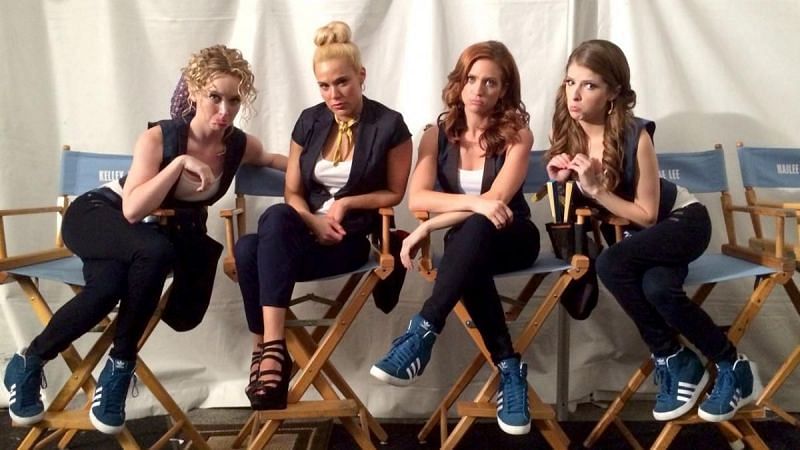 Lana on the set of Pitch Perfect
