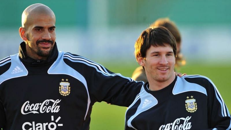 Juan Sebastian Veron and Lionel Messi played together for Argentina
