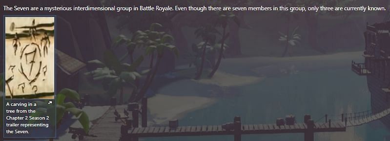 An initial hint towards the existence of &#039;Seven&#039; in Chapter 2, Season 2 (Image Credits: Fortnite Gamepedia)