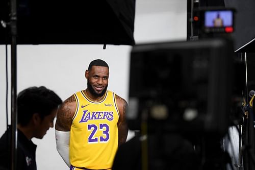 LeBron James at Los Angeles Lakers Media Day