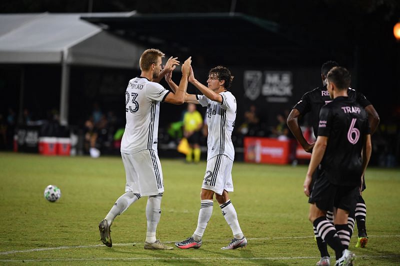 Philadelphia Union players celebrate after winning their game against v Inter Miami CF
