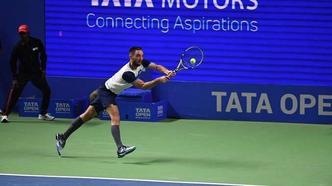 Viktor Troicki during his match against Sumit Nagal, 4 months before Novak Djokovic's Adria Tour