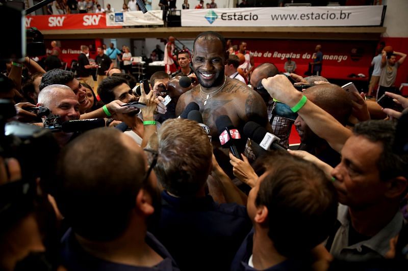 Post game interviews are unlikely to look like this in the NBA bubble