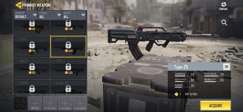 Type 25 in loadout (Picture Courtesy: COD Mobile)