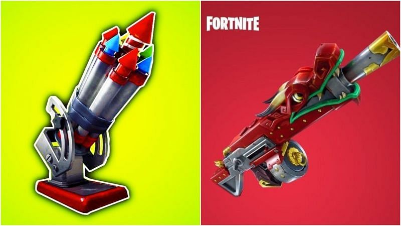 Bottle rockets (L) and dragon shotgun (R)