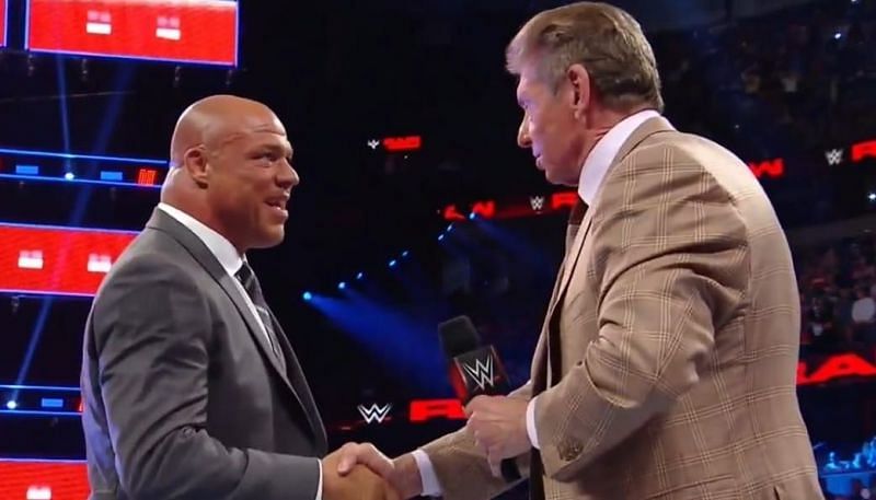 Angle and Vince McMahon