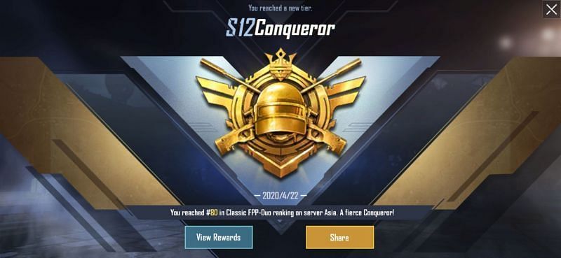 How many points to reach conqueror tier in Season 14 of PUBG Mobile