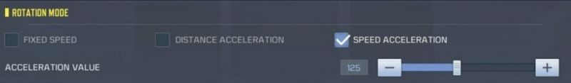 Speed acceleration&nbsp;settings in COD Mobile