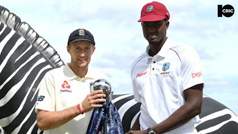 Joe Root (L) and Jason Holder (R) will lead their respective teams as international cricket resumes
