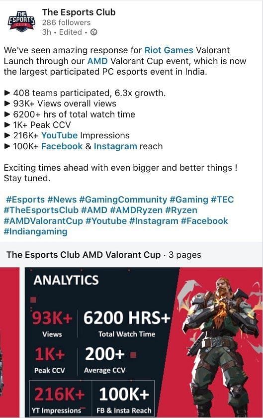 Screengrab from The Esports Club official Facebook Page