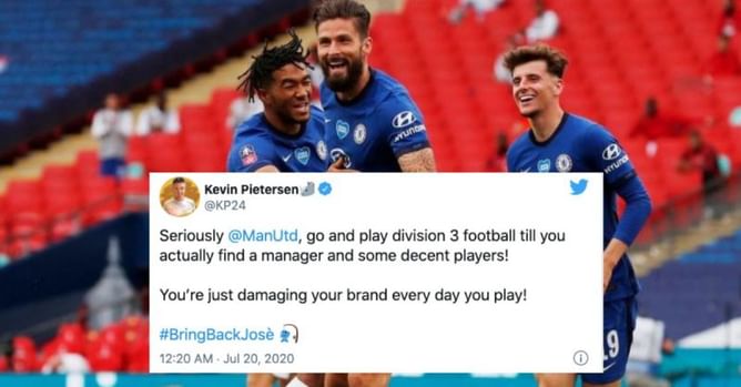 Twitter explodes as Chelsea rip Manchester United apart to progress to the FA Cup final