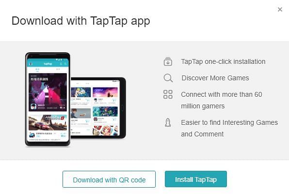 Players can either can the QR code or click on the install button(Picture Source:tap.io)