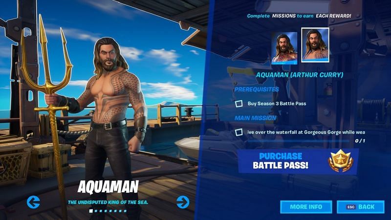 Aquaman shirtless style in Fortnite