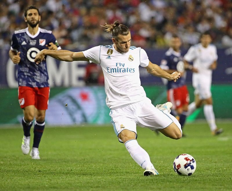 Bale in action in the 2017 MLS All-Star Game between Real Madrid and MLS All-Stars