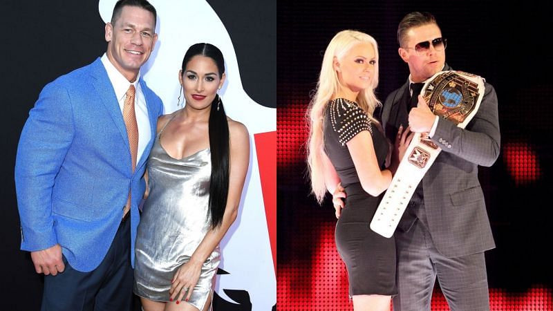 John Cena &amp; Nikki Bella (left); The Miz &amp; Maryse (right)