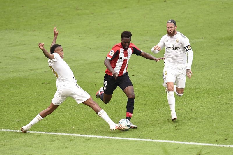 Militao was excellent defensively against Inaki Williams, who was an ever-present threat and beat Ramos.
