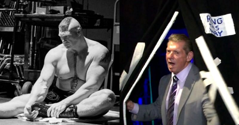 Brock Lesnar and Vince McMahon.