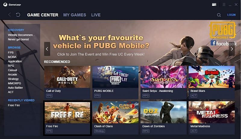 Search for Free Fire (Picture Courtesy: Gameloop)