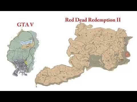 The maps of GTA V and Red Dead Redemption II. Image Credits: Pinterest.