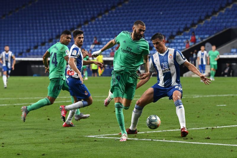 Madrid&#039;s majestic Frenchman pulled off a &#039;tacon de dios&#039; against Espanyol