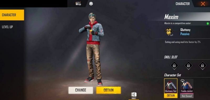 Maxim Character in Free Fire