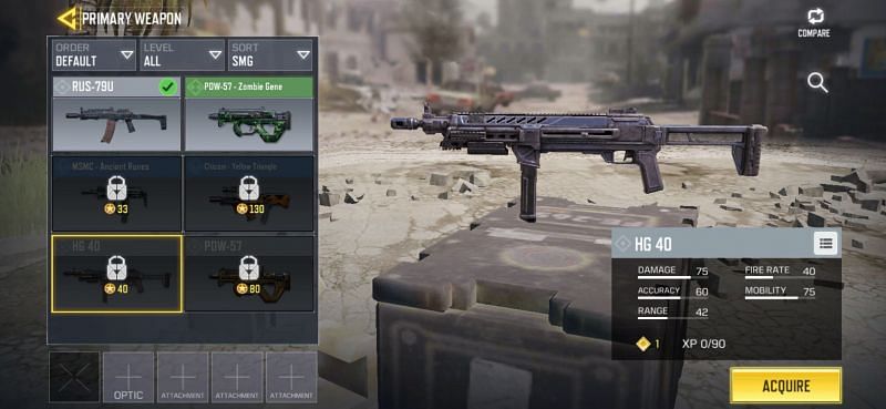 HG40 in COD Mobile multiplayer loadout