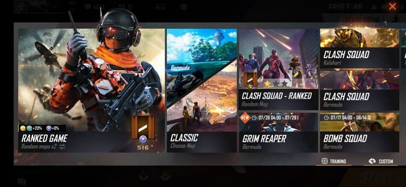 The game modes in Garena Free Fire