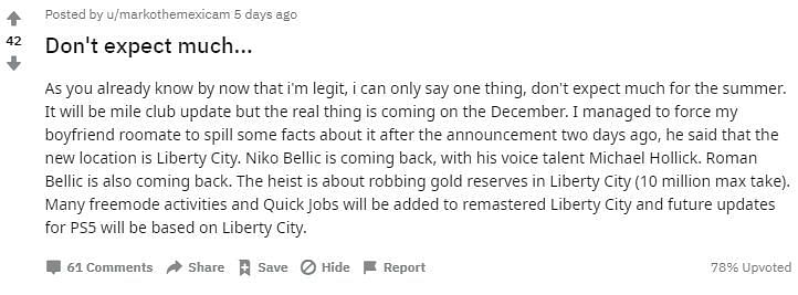 There were many rumors about the &quot;entirely new location&quot; that was teased by Rockstar last year (Image via r/gtaonline)