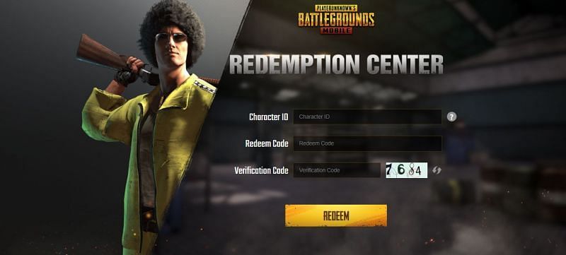 Players have to visit the Redemption Center to use the redeem codes (Image Source: PUBG Mobile website)