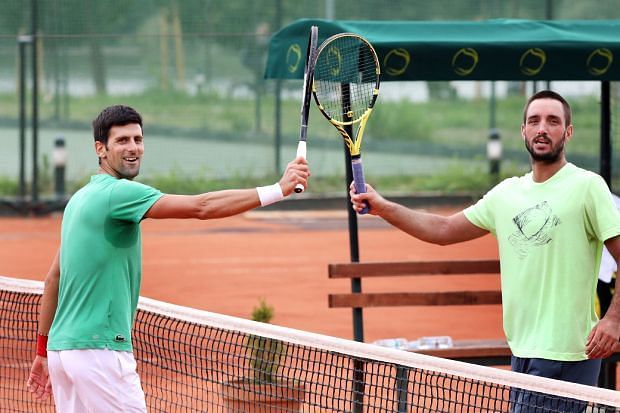 Novak Djokovic with Viktor Troicki