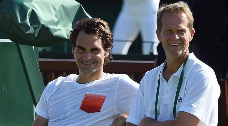 Roger Federer with his childhood idol and former coach, Stefan Edberg