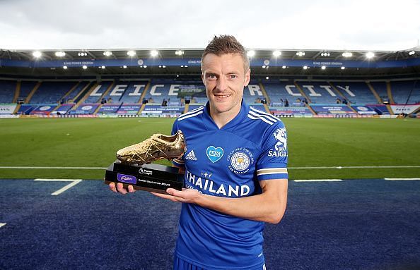 Jamie Vardy finished the Premier League season with 23 goals and a Golden Boot