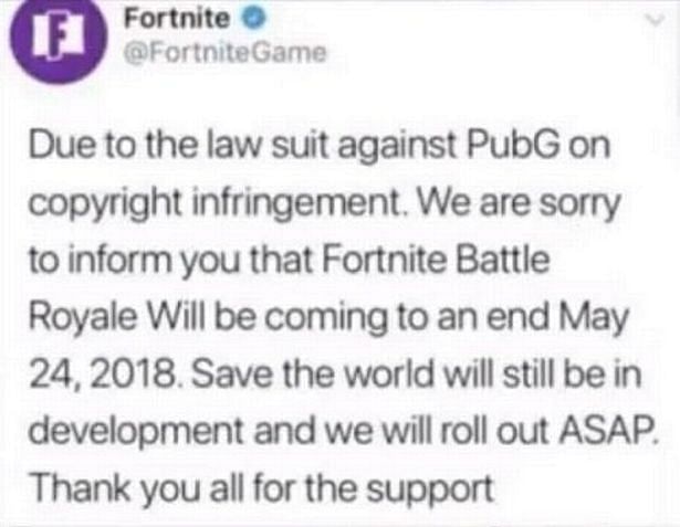 Addressing The Fortnite Shutdown Rumors Will The Game Be Cancelled In 2020 - when roblox shuts down will it come back
