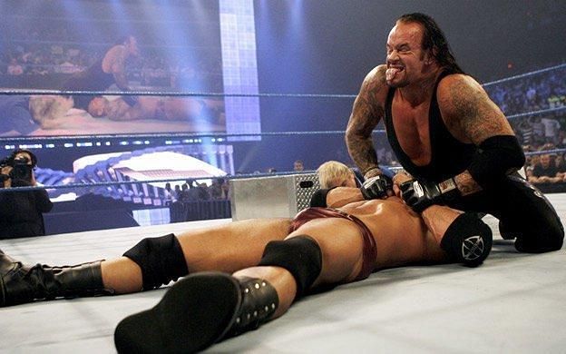 The Undertaker after a tombstone