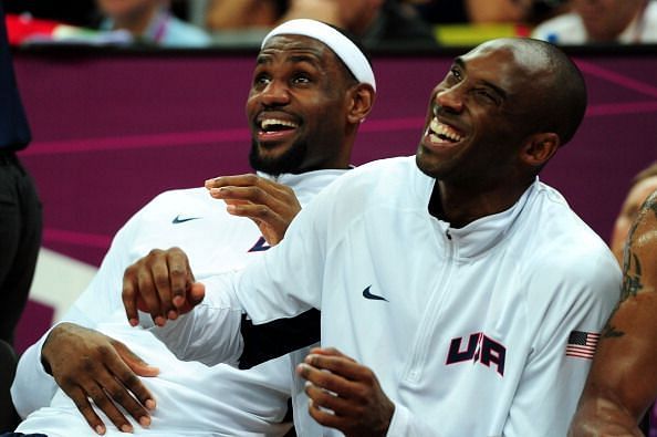 Kobe Bryant and LeBron James in Team USA uniform