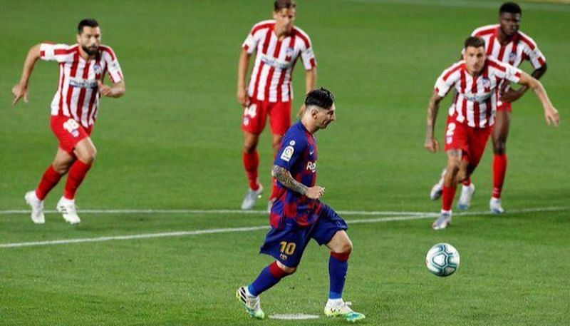 Lionel Messi&#039;s 700th career goal was not enough to take Barcelona over the line against Atleti