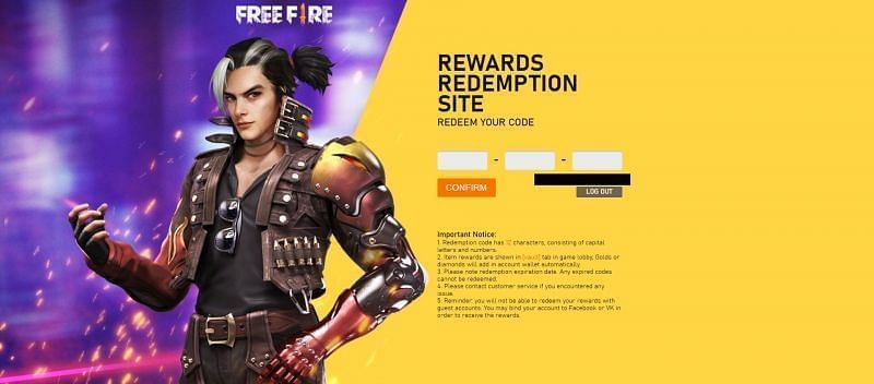 Free Fire redemption center