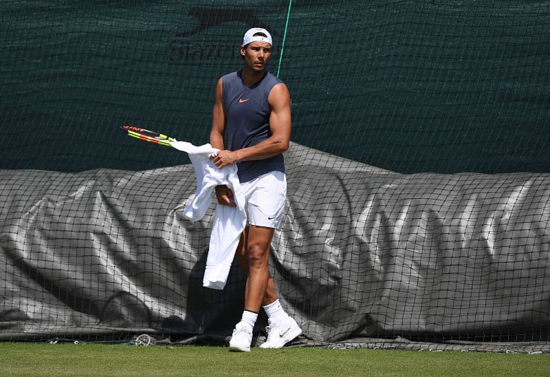 Rafael Nadal did not seem to enjoy this new training drill