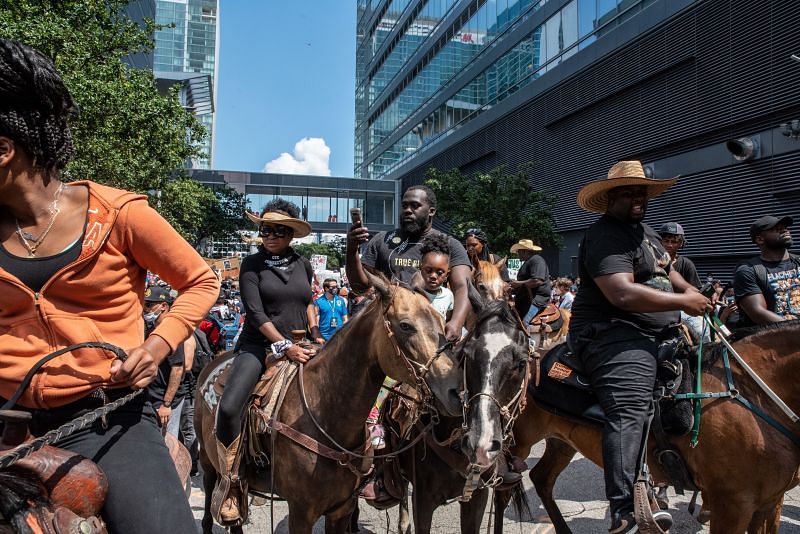 George Floyd&#039;s Family Joins BLM March To Honor Him In Houston