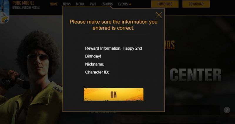 Details Verification (Credits: PUBG Mobile)