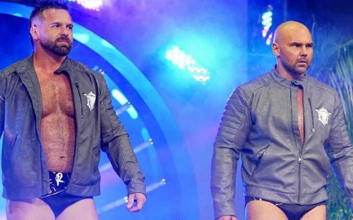 AEW&#039;s Dax Harwood (right) has admitted that he stole his Scott Dawson name