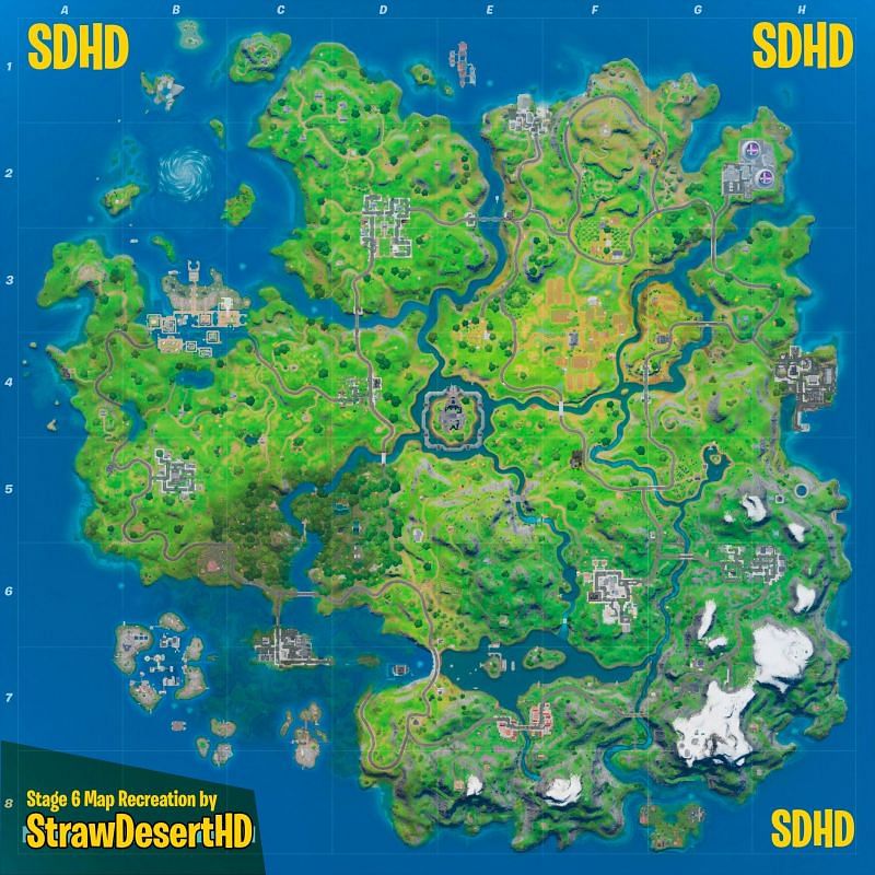 Fortnite Stage 6 map recreation made by StrawDesertHD on Twitter
